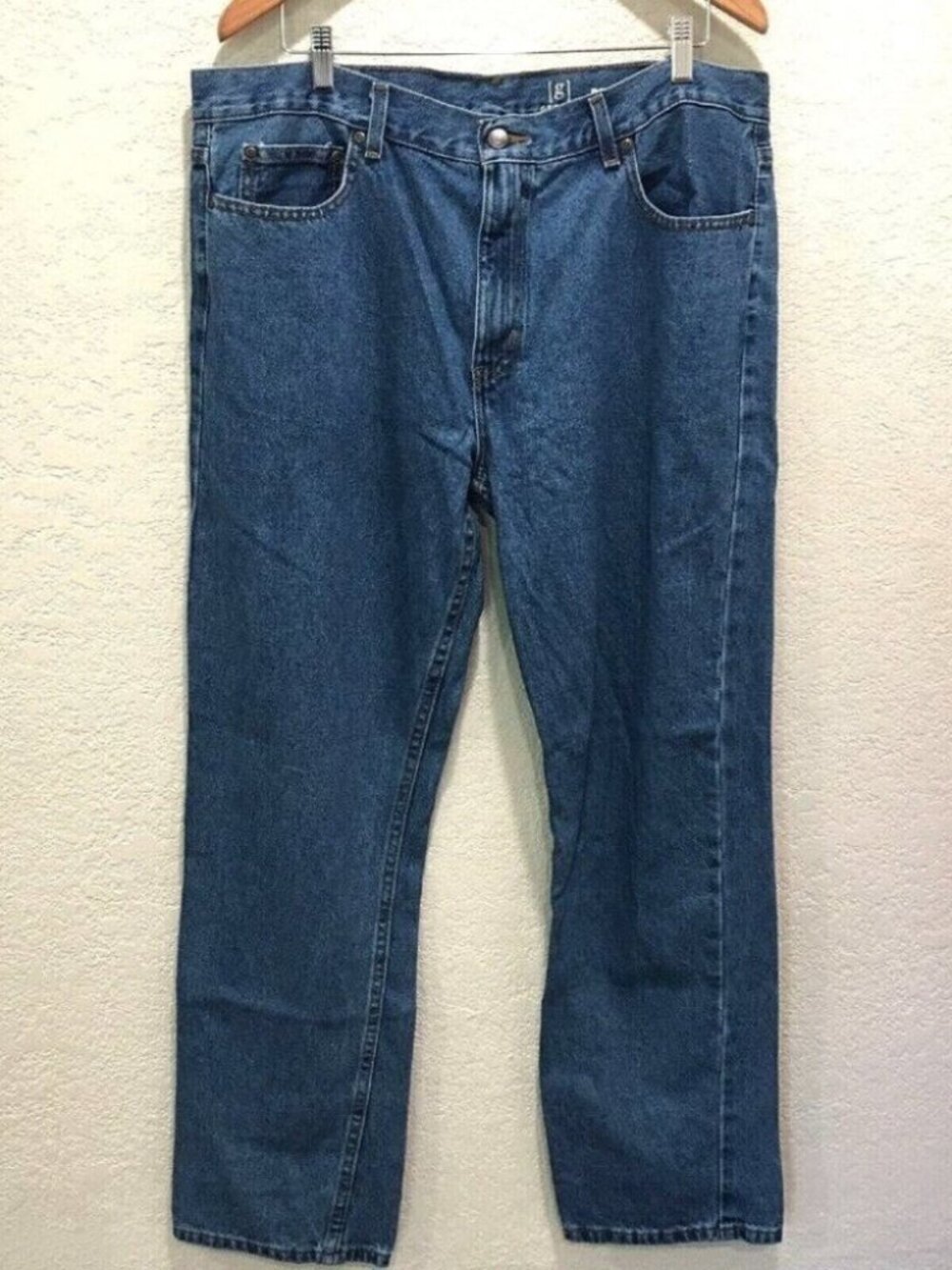 George Men's NEW Regular Straight Leg Jeans 38x32 100% Cotton Blue